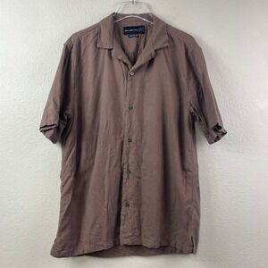 Abercrombie & Fitch Brown Short Sleeve Button-Down Shirt